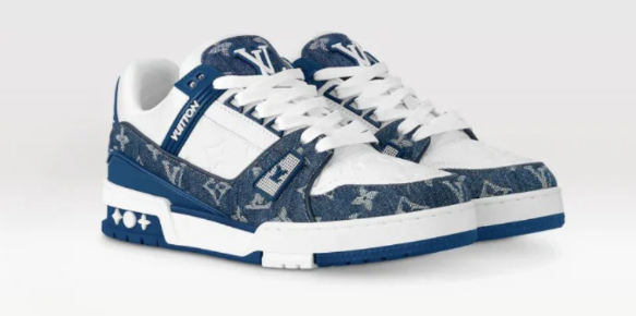 Louis Vuitton LV Trainer Sneakers – Blue & White Monogram