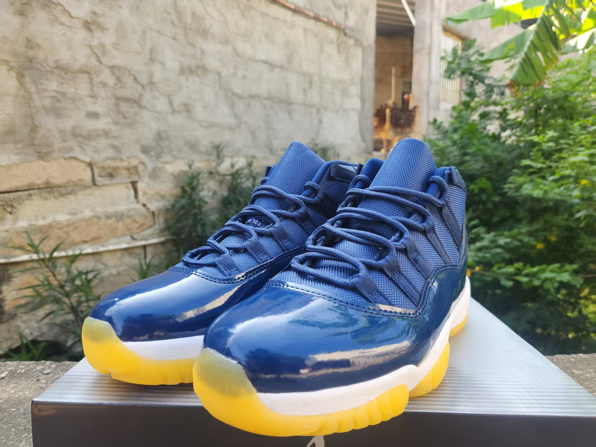 Jordan 11 High-Top Sneakers | Navy & Yellow