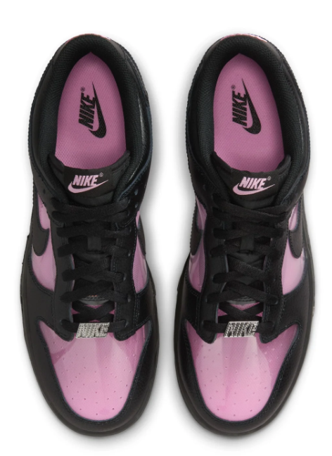 Nike Dunk Low Retro Premium Sneakers - Transparent Black & Pink