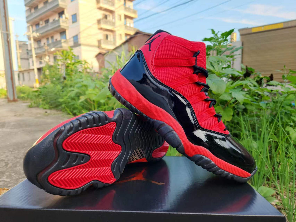 Jordan 11 High-Top Sneakers | Red & Black