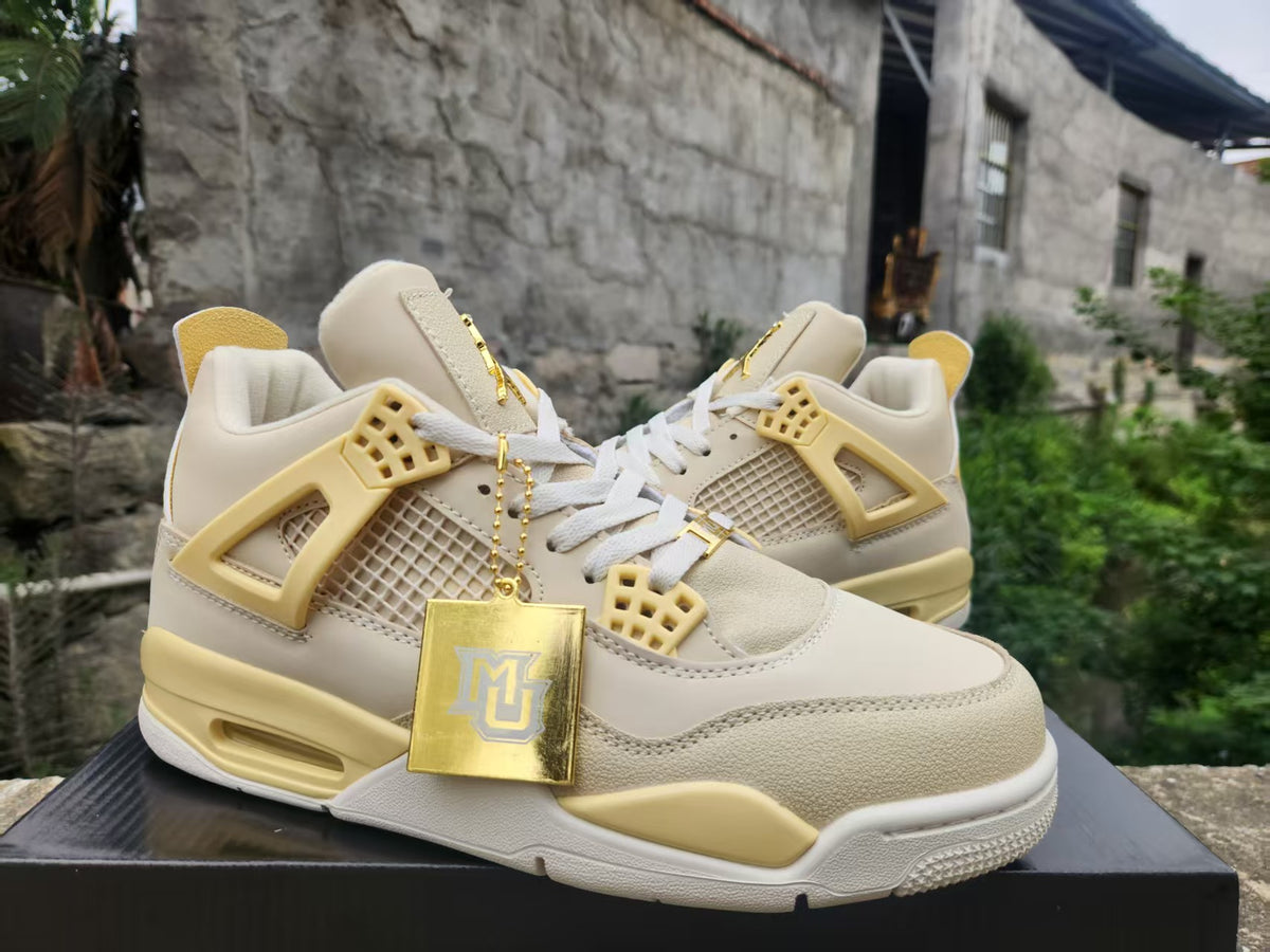 Jordan 4 Sneakers | Cream & Pale Yellow