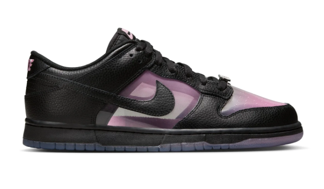 Nike Dunk Low Retro Premium Sneakers - Transparent Black & Pink