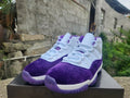 Jordan 11 High-Top Sneakers | White & Purple Velvet