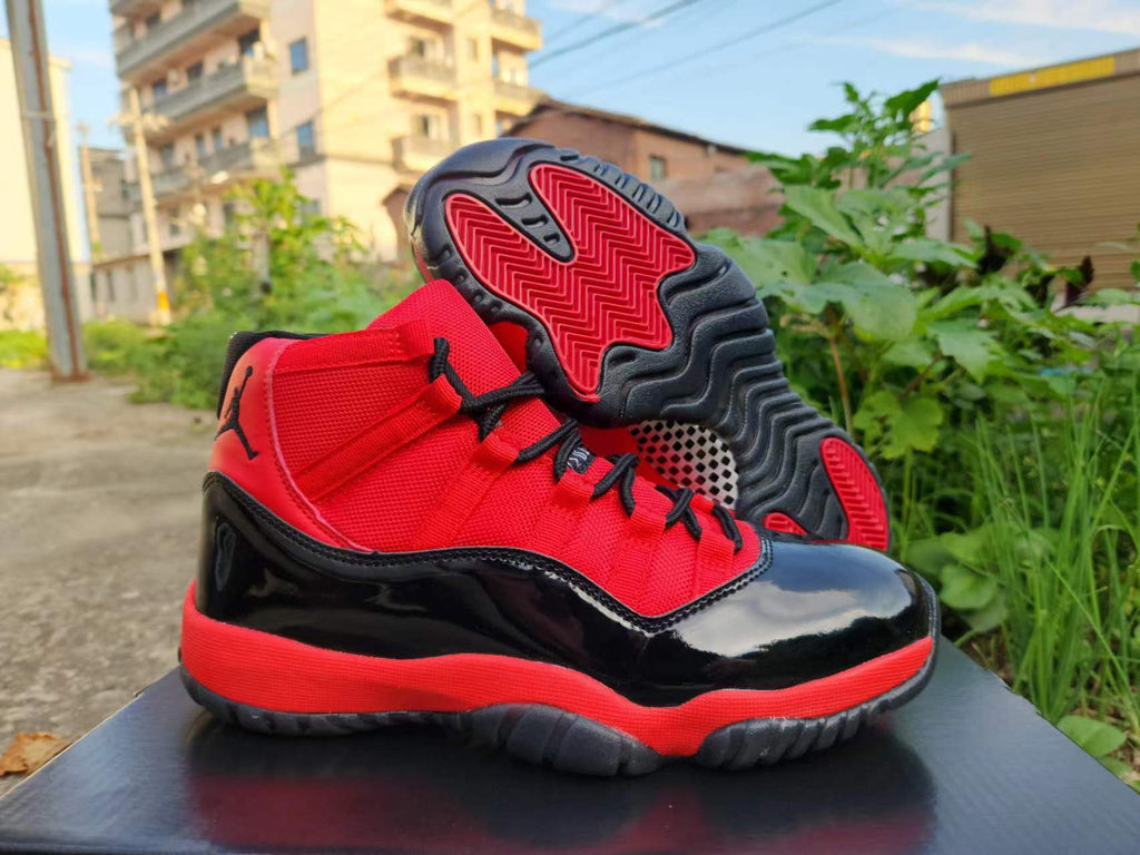 Jordan 11 High-Top Sneakers | Red & Black
