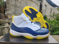 Jordan 11 High-Top Sneakers | White, Navy & Yellow