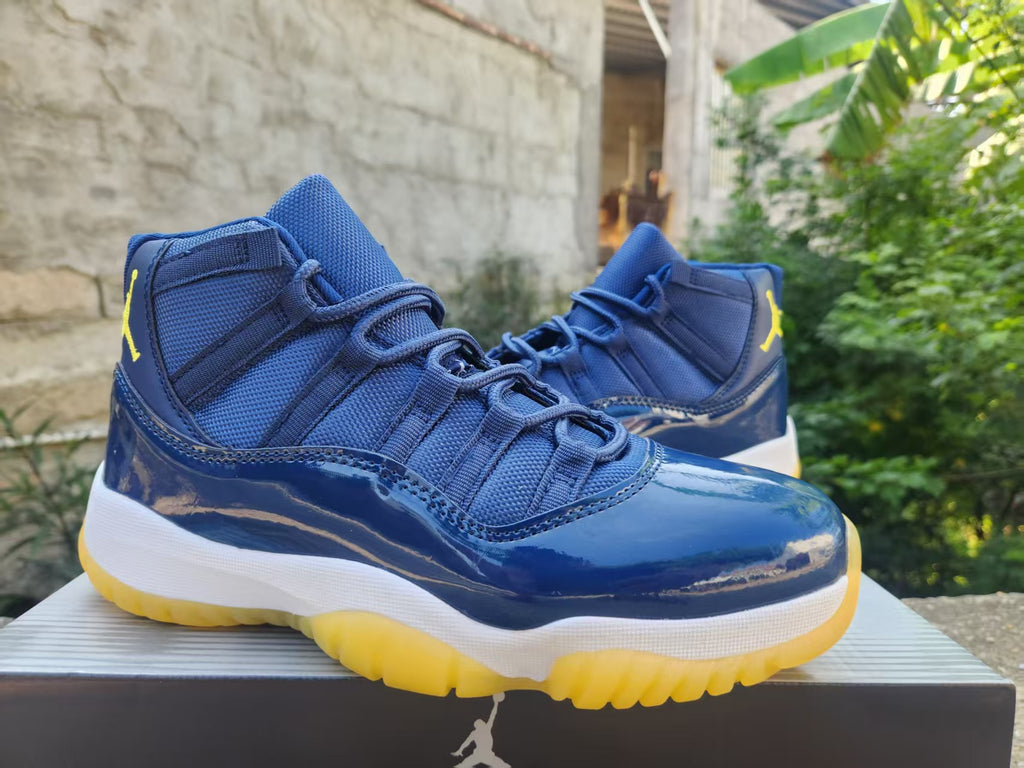 Jordan 11 High-Top Sneakers | Navy & Yellow