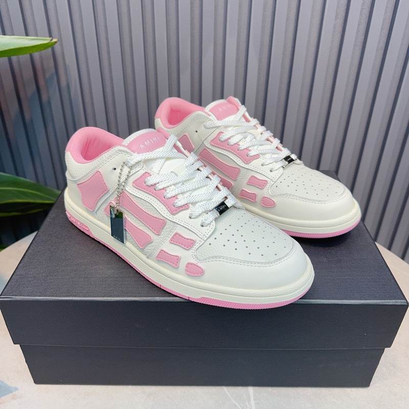 AMIRI Low-Top Sneakers | White & Pastel Pink