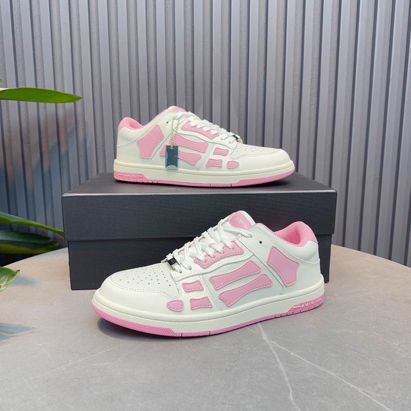 AMIRI Low-Top Sneakers | White & Pastel Pink