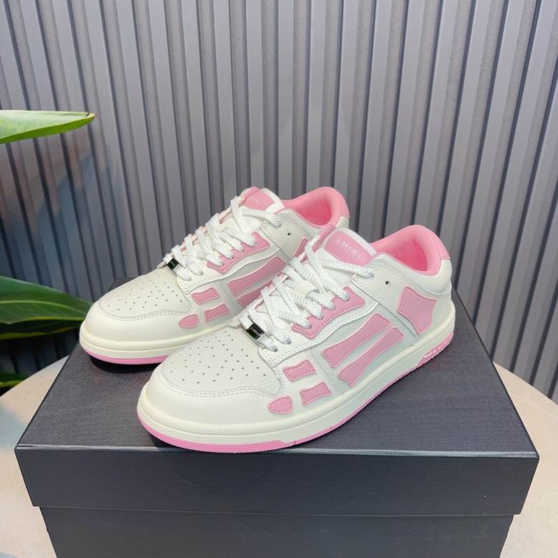 AMIRI Low-Top Sneakers | White & Pastel Pink