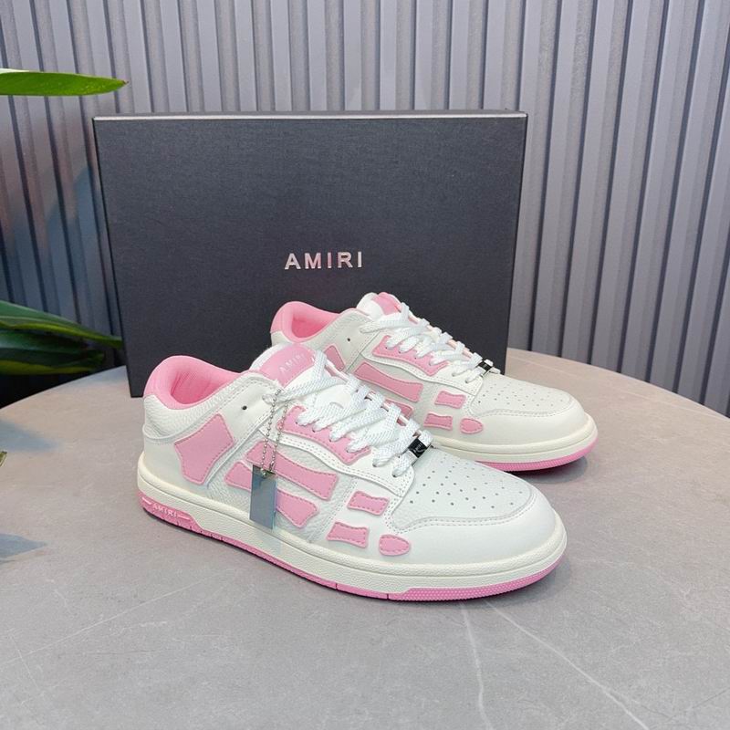 AMIRI Low-Top Sneakers | White & Pastel Pink