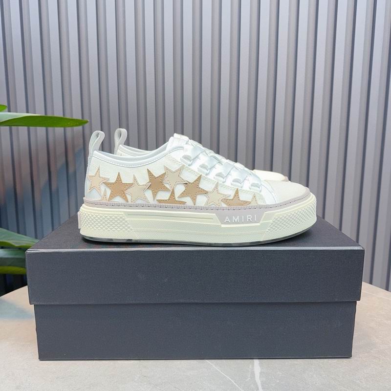 AMIRI Star Detail Low-Top Sneakers | White & Gold