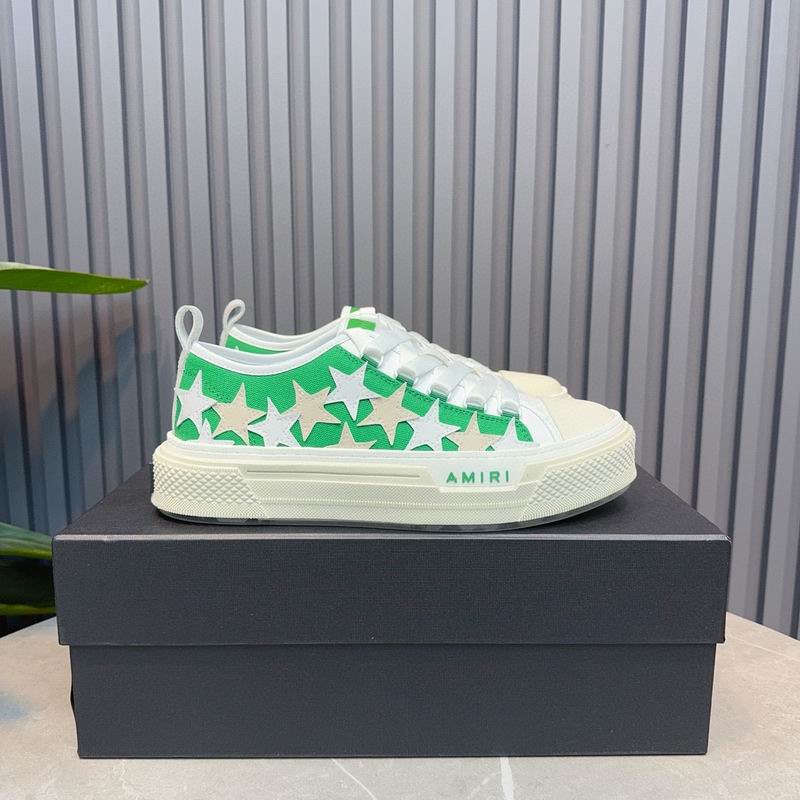 AMIRI Star Detail Low-Top Sneakers | Green & Cream