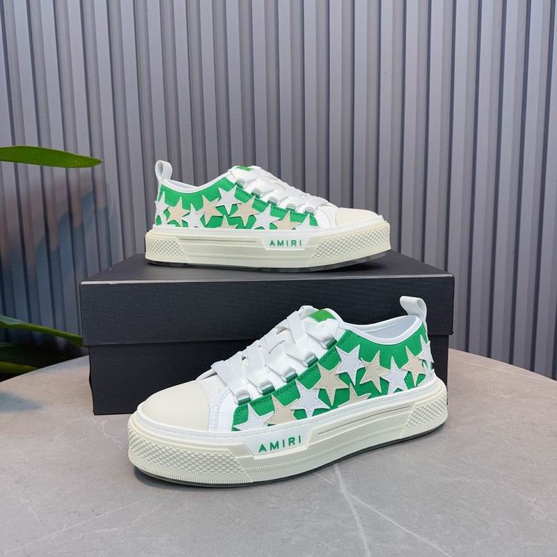 AMIRI Star Detail Low-Top Sneakers | Green & Cream