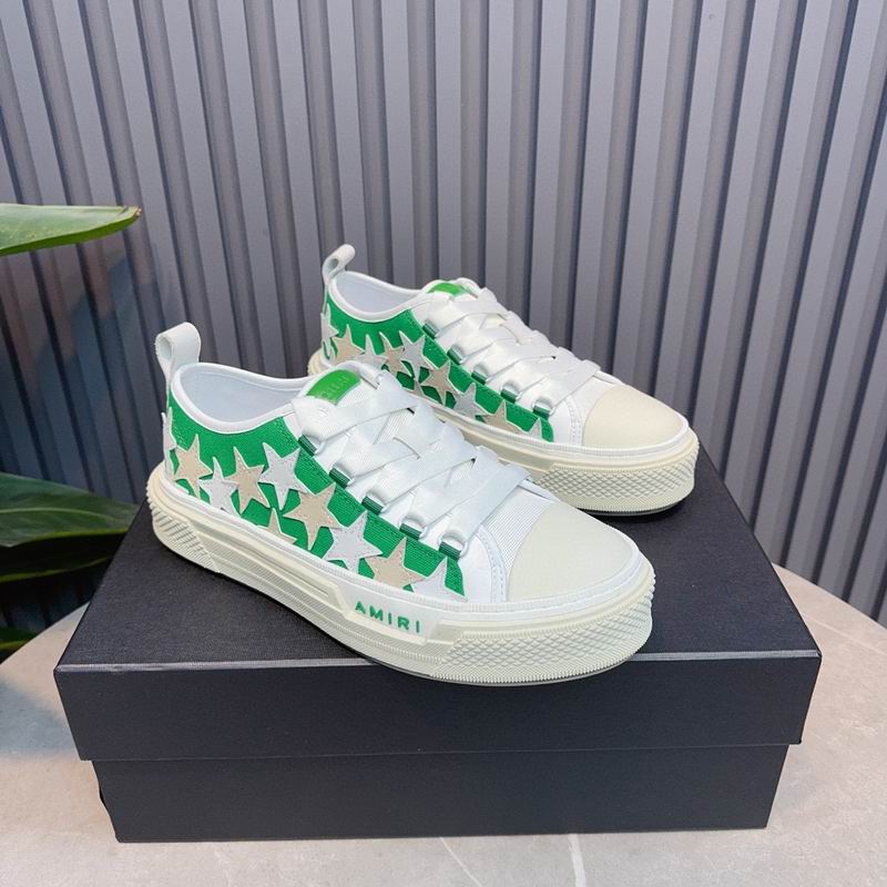 AMIRI Star Detail Low-Top Sneakers | Green & Cream
