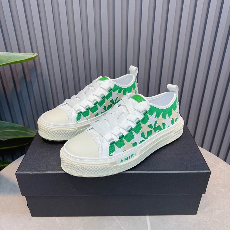 AMIRI Star Detail Low-Top Sneakers | Green & Cream