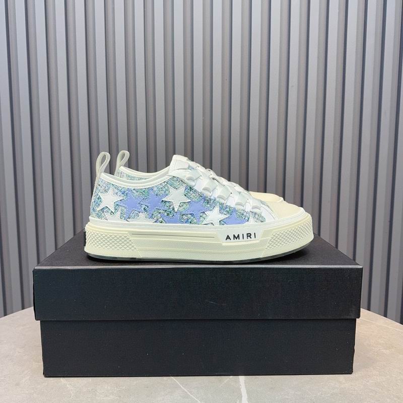 AMIRI Star Detail Low-Top Sneakers | Light Blue & White