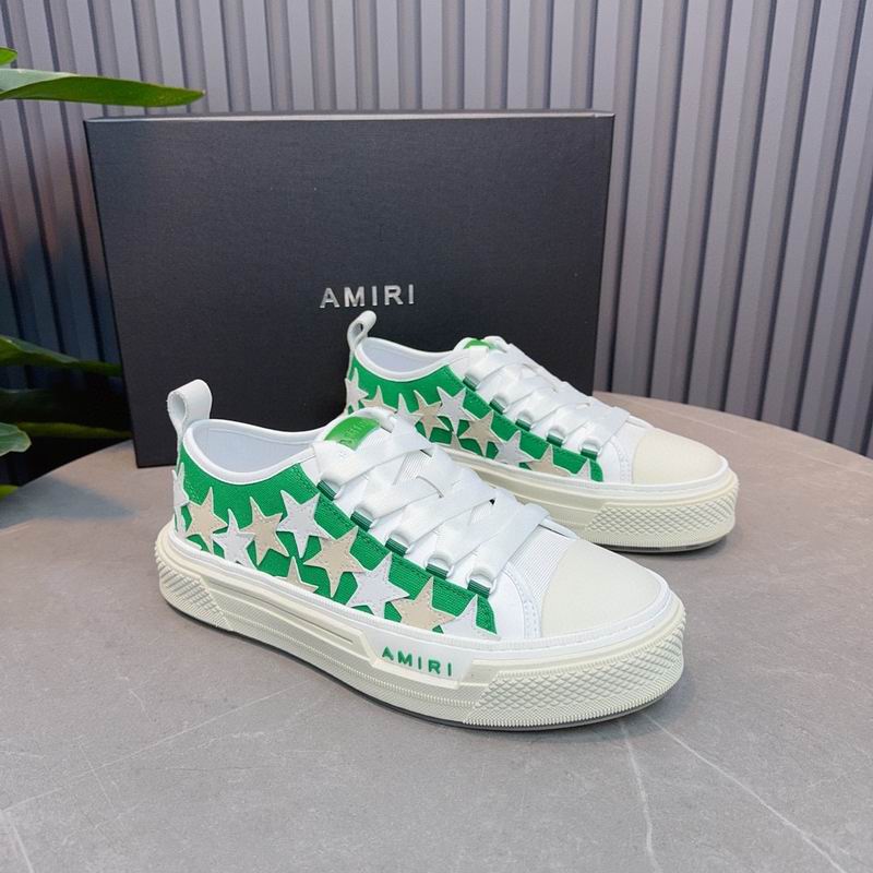 AMIRI Star Detail Low-Top Sneakers | Green & Cream
