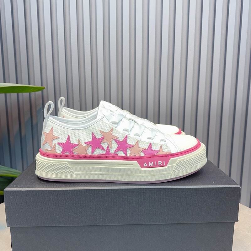 AMIRI Star Detail Low-Top Sneakers | White & Pink