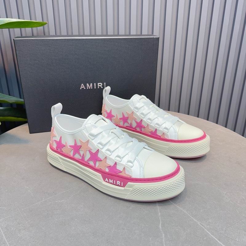AMIRI Star Detail Low-Top Sneakers | White & Pink