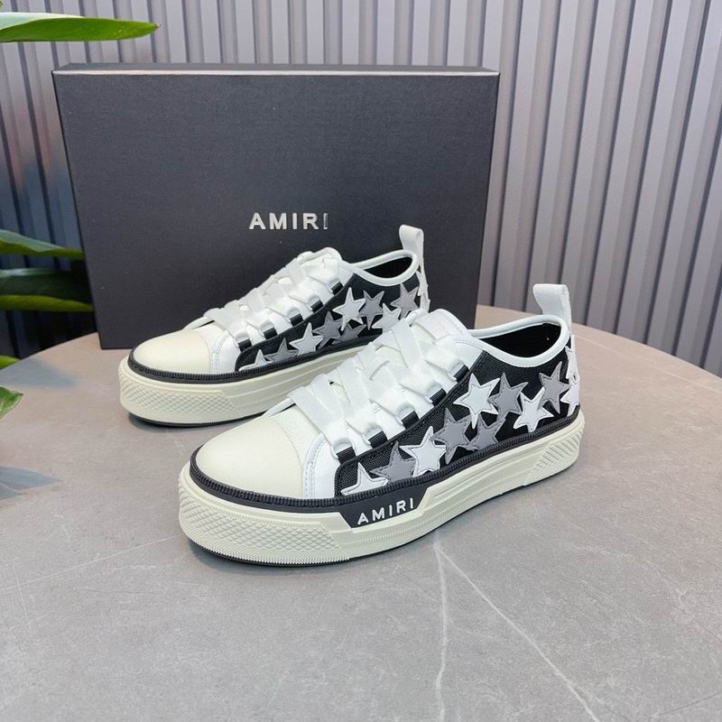 AMIRI Star Detail Low-Top Sneakers | Black & White