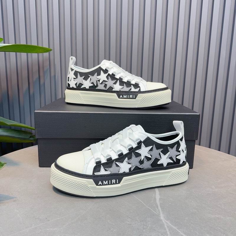 AMIRI Star Detail Low-Top Sneakers | Black & White