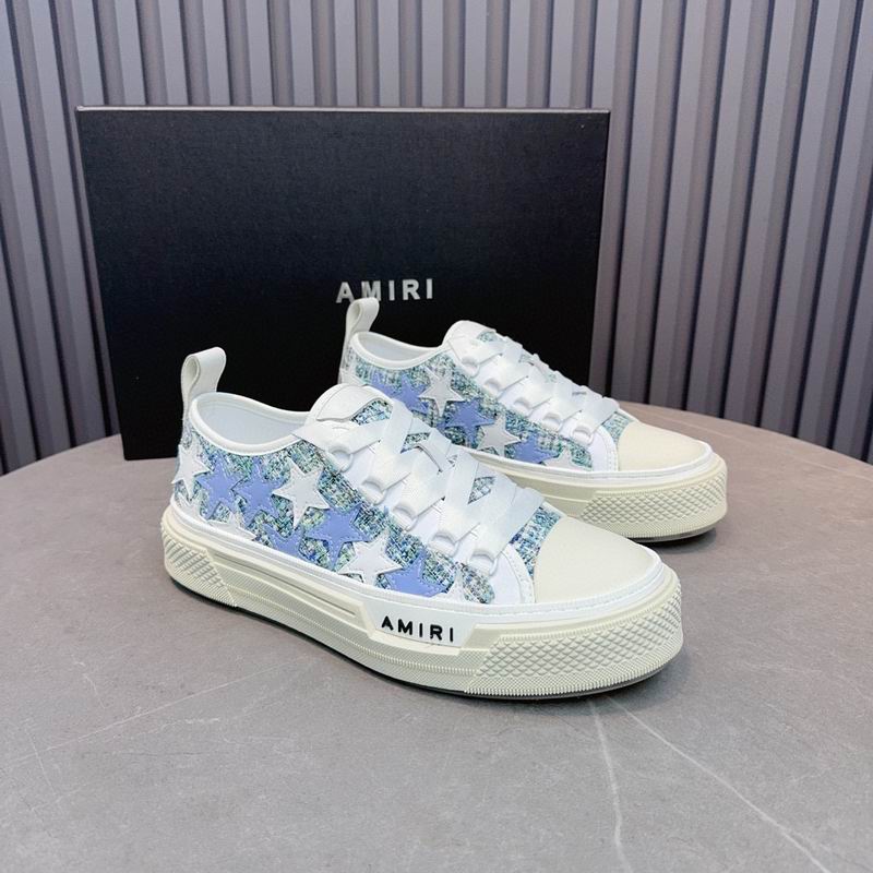 AMIRI Star Detail Low-Top Sneakers | Light Blue & White