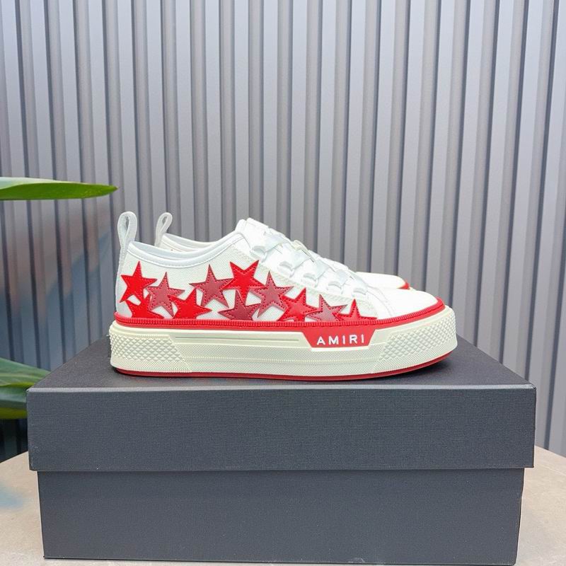 AMIRI Star Detail Low-Top Sneakers | White & Red