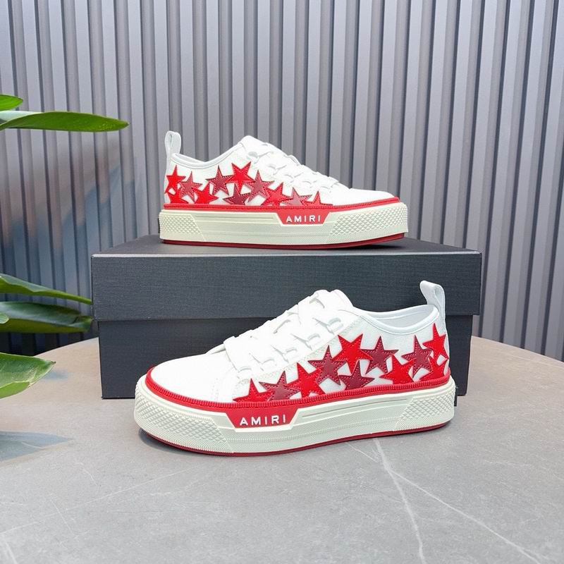AMIRI Star Detail Low-Top Sneakers | White & Red