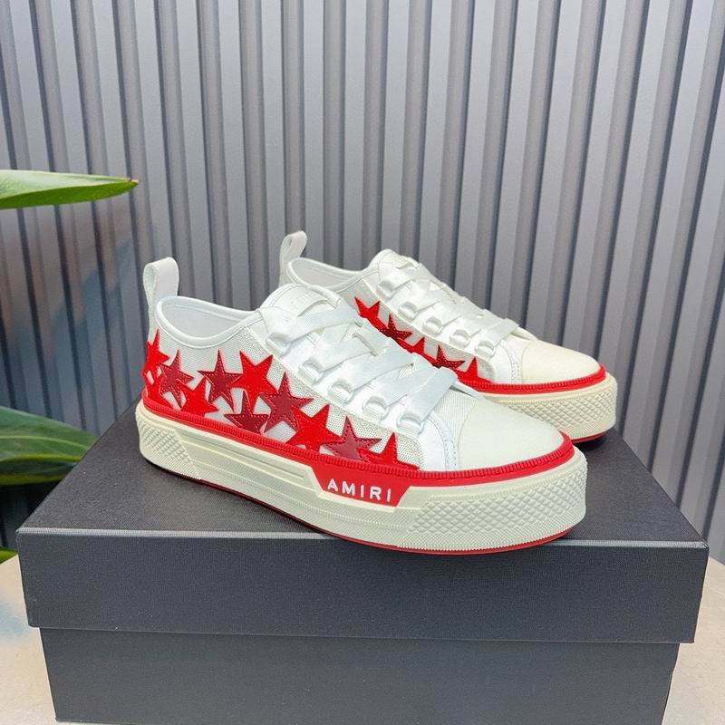AMIRI Star Detail Low-Top Sneakers | White & Red
