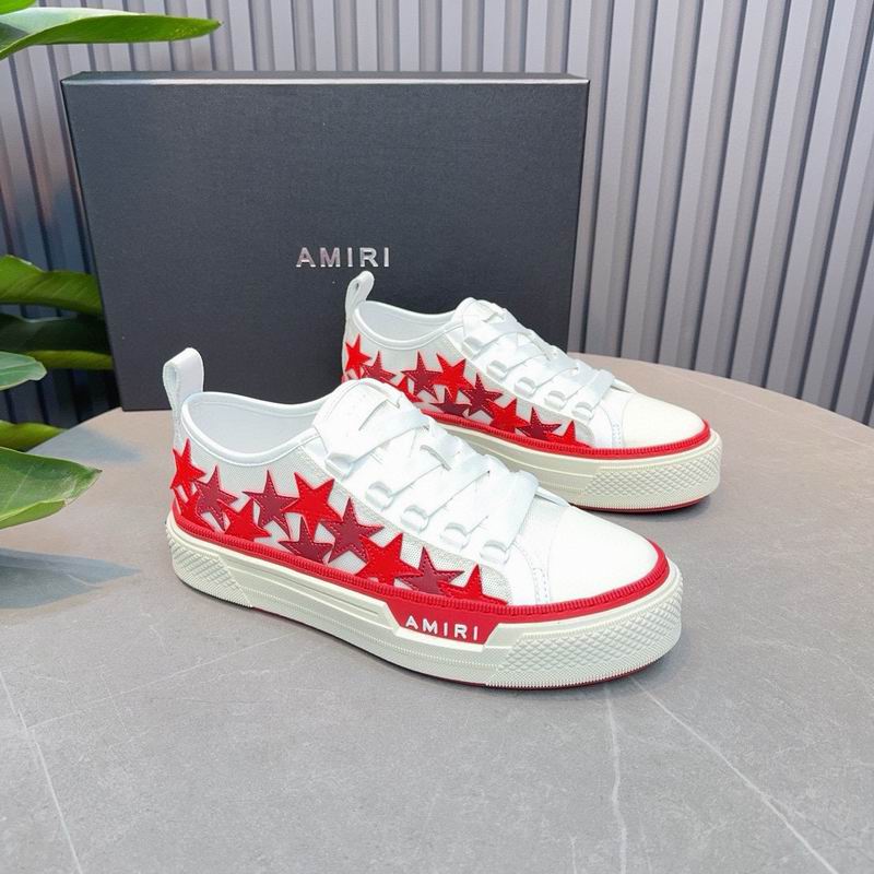 AMIRI Star Detail Low-Top Sneakers | White & Red