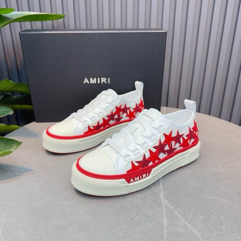 AMIRI Star Detail Low-Top Sneakers | White & Red