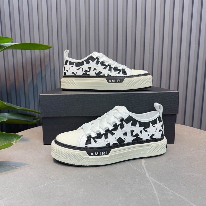 AMIRI Star Detail Low-Top Sneakers | Black & White