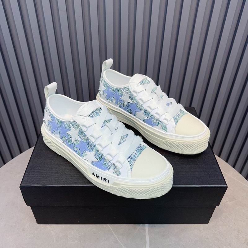 AMIRI Star Detail Low-Top Sneakers | Light Blue & White