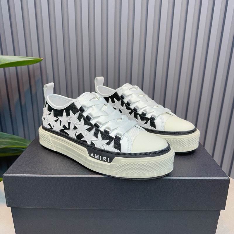 AMIRI Star Detail Low-Top Sneakers | Black & White