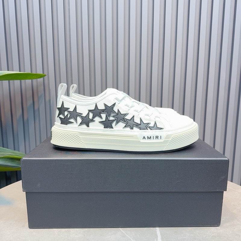 AMIRI Star Detail Low-Top Sneakers | White & Black