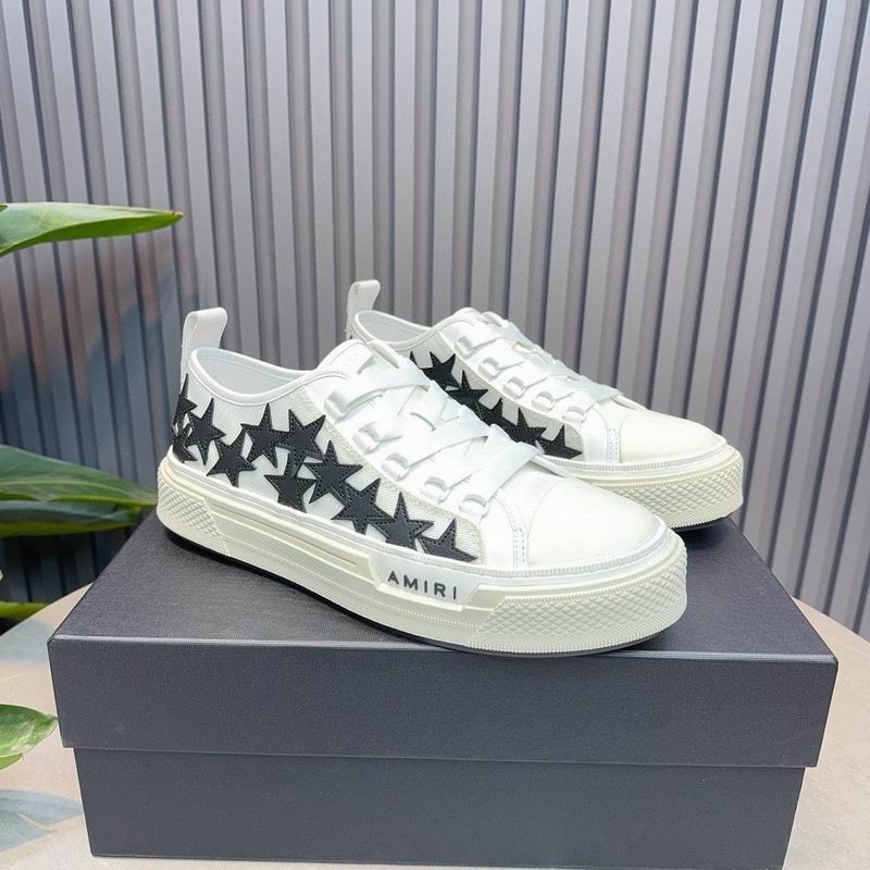 AMIRI Star Detail Low-Top Sneakers | White & Black