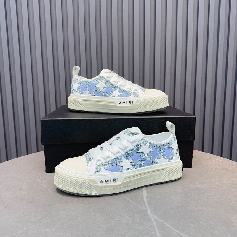 AMIRI Star Detail Low-Top Sneakers | Light Blue & White