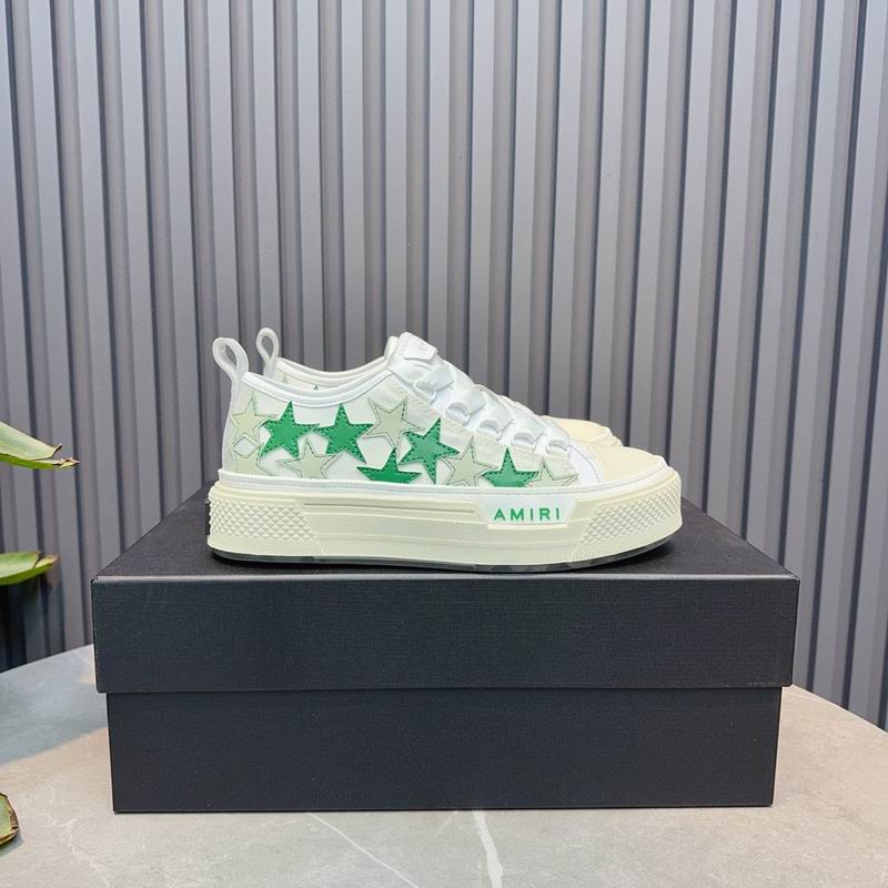 AMIRI Star Detail Low-Top Sneakers | White & Green