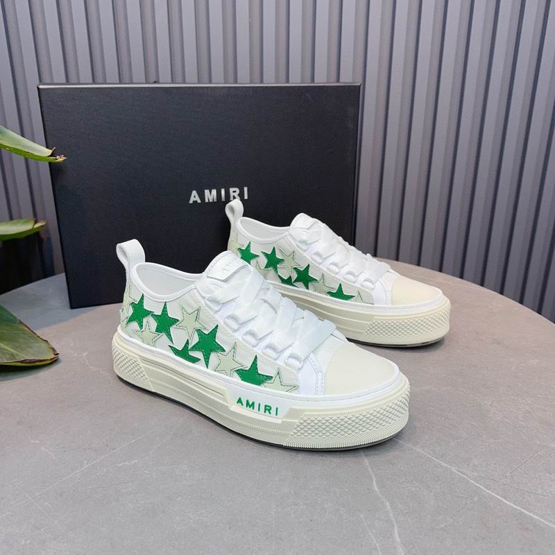 AMIRI Star Detail Low-Top Sneakers | White & Green