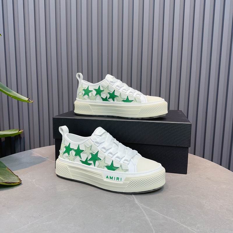 AMIRI Star Detail Low-Top Sneakers | White & Green