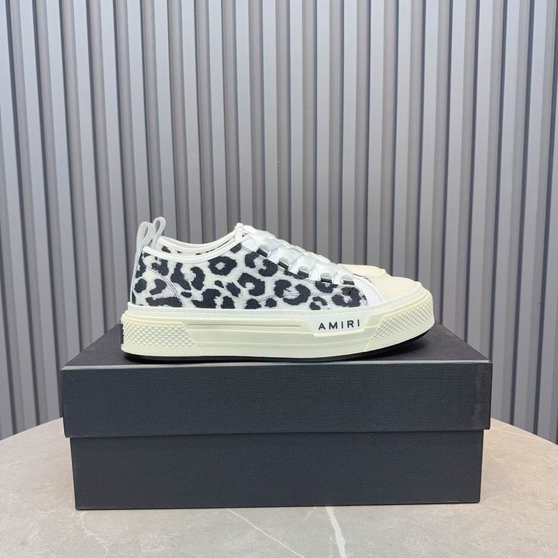 AMIRI Leopard Print Low-Top Sneakers | Black & White