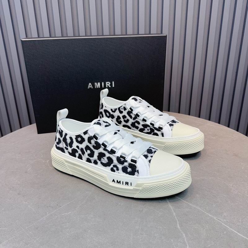 AMIRI Leopard Print Low-Top Sneakers | Black & White