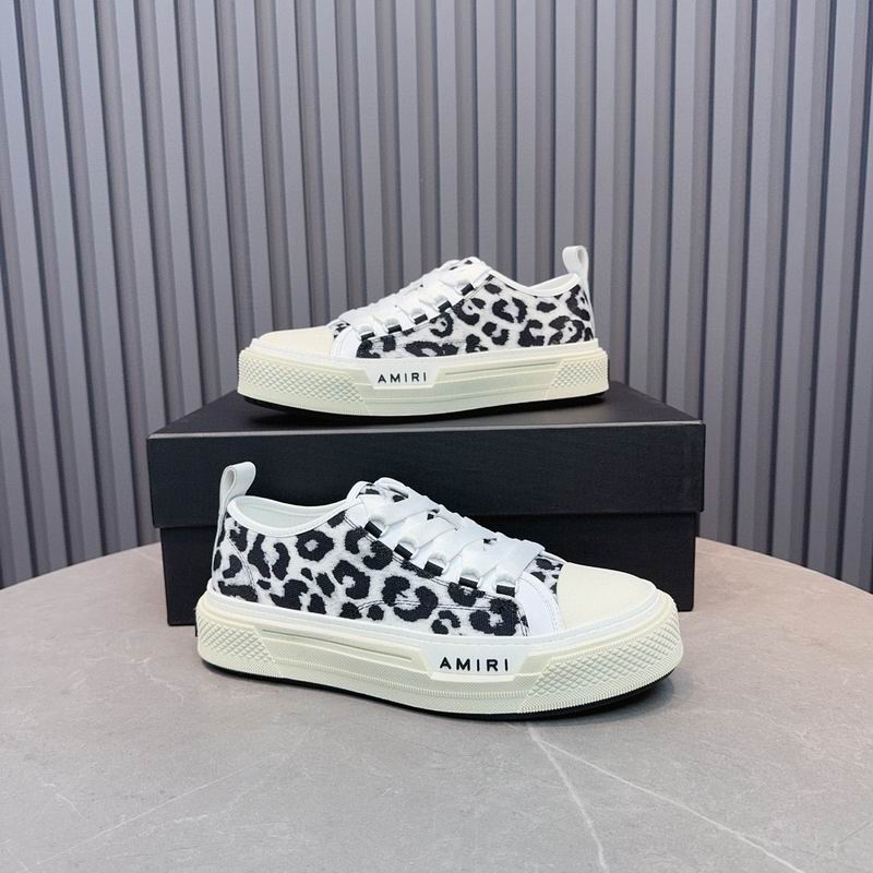 AMIRI Leopard Print Low-Top Sneakers | Black & White
