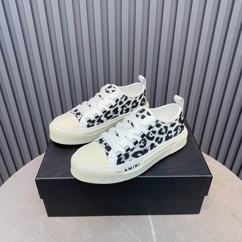 AMIRI Leopard Print Low-Top Sneakers | Black & White