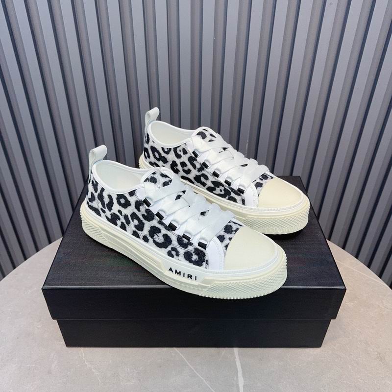 AMIRI Leopard Print Low-Top Sneakers | Black & White
