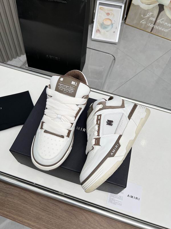 AMIRI Low-Top Sneakers | White & Taupe