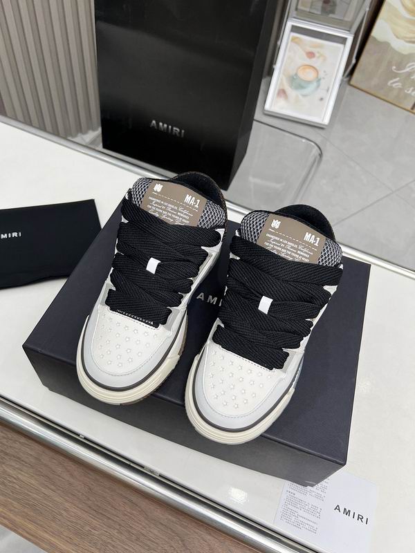 AMIRI Low-Top Sneakers | White, Grey & Taupe