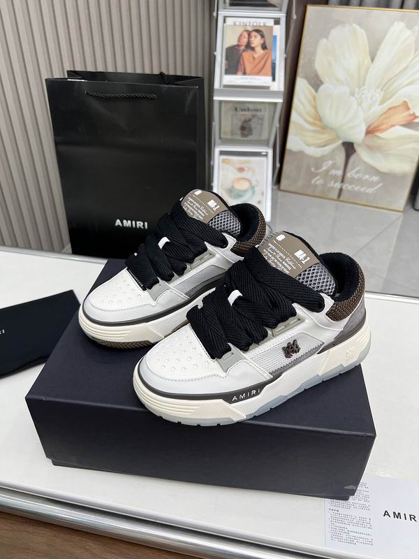 AMIRI Low-Top Sneakers | White, Grey & Taupe
