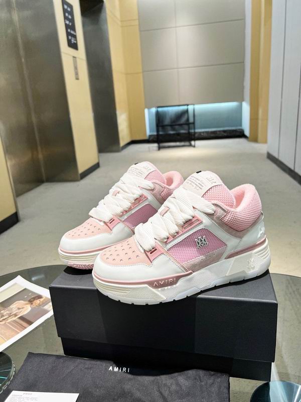 AMIRI Low-Top Sneakers | White & Pastel Pink