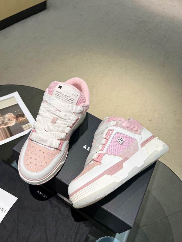 AMIRI Low-Top Sneakers | White & Pastel Pink